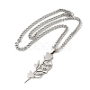 304 Stainless Steel Hollow Pendant Necklaces NJEW-H022-02P-1