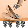 WADORN 2Pcs Bowknot Polyester Rhinestone Shoe Decorations AJEW-WR0002-37-6