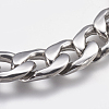 Men's 304 Stainless Steel Curb Chain Bracelets STAS-I075-49B-2