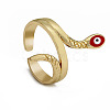 Brass Enamel Cuff Finger Rings for Women PW-WGA38A9-02-1