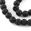 Dyed Natural Lava Rock Gemstone Round Bead Strands G-R293-06-1