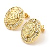 Brass Micro Pave Cubic Zirconia Stud Earrings EJEW-E600-01G-1