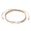 Brass & Natural Pearl Braided Bead Bracelets BJEW-JB09721-01-1