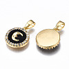 Brass Micro Pave Clear Cubic Zirconia Charms KK-T063-86-NF-3