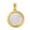 Resin Imitation White Shell Pendants STAS-R229-10E-G-1