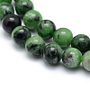 Natural Ruby in Zoisite Round Beads Strands G-P331-02-6mm-3