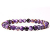 Natural Striped Agate/Banded Agate Round Beaded Stretch Bracelet SF8562-9-1