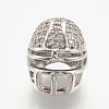 Brass Micro Pave Cubic Zirconia Football Helmet Beads ZIRC-S061-52P-1