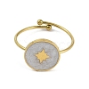 Ion Plating(IP) Flat Round with Star 304 Stainless Steel Enamel Ring RJEW-A038-16G-01-2