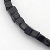 Cube Natural Black Stone Beads Strands X-G-P057-01-3