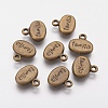 Flat Oval Carved Word Familia Tibetan Silver Message Charms X-MLF9241Y-NF-1