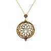 Alloy Rhinestones & Glass Magnifying Pendant Necklace for Women PW-WG66202-06-1