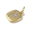 Rack Plating Brass Micro Pave CLear Cubic Zirconia Charms KK-E110-14G-P-2