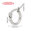 Unicraftale 40 Pairs 304 Stainless Steel Hypoallergenic Hoop Earrings EJEW-UN0002-35-2