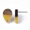 Resin & Walnut Wood Stud Earring Findings MAK-N032-002A-B06-5
