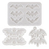 Pandahall 3Pcs 3 Styles DIY Bat Pendants Silhouette Silicone Molds DIY-TA0005-27-10