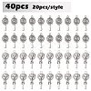 40Pcs 2 Styles Tibetan Style Alloy Pendants TIBEP-YW0001-78-2