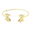 Brass Bowknot Cuff Bangles for Women BJEW-Z072-03G-01-2