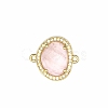 Natural Rose Quartz Connector Charms PW-WGDDB56-03-1