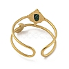 304 Stainless Steel with Synthetic Malachite Ring RJEW-Z031-01H-03-3