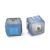 Frosted Crystal Glass Cube Beads Strands FGLA-F001-A02-2