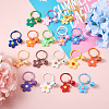 Biyun 17Pcs 17 Colors Soft Rubber Pendant Keychains KEYC-BY0001-03-12