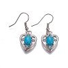 Synthetic Turquoise Dangle Earrings EJEW-F207-01P-2