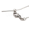 304 Stainless Steel Cable Chain Necklace for Women NJEW-G104-03P-3