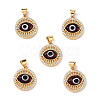 Lampwork Evil Eye Pendants with Clear Cubic Zirconia ZIRC-L102-11G-2