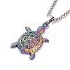Rainbow Color Alloy Pendant Necklace with Stainless Steel Chains for Women OCEA-PW0001-79A-2