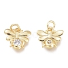 Brass Micro Pave Clear Cubic Zirconia Charms KK-M206-45G-2