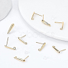 BENECREAT 40Pcs Brass Stud Earring Findings KK-BC0009-04-4