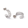 304 Stainless Steel Curb Chains Wrap Stud Earrings EJEW-G314-03B-P-2