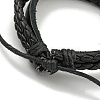 Braided PU Leather & Waxed Cords Triple Layer Multi-strand Bracelets BJEW-P329-06B-EB-3