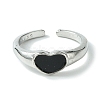 Heart Alloy Enamel Open Cuff Rings RJEW-K275-04P-2