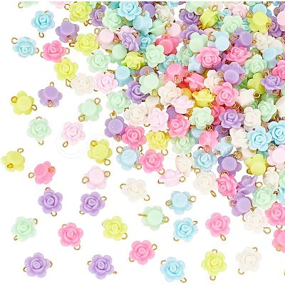 HOBBIESAY 200Pcs Opaque Acrylic Beads Connector Charms FIND-HY0001-30-1