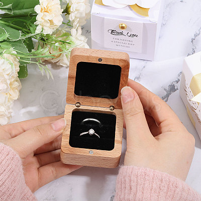 Wooden Jewelry Storage Magnetic Gift Case CON-WH0095-79A-1