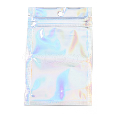 Rectangle Zip Lock Plastic Glitter Holographic Bags OPP-YWC0001-7X12-1