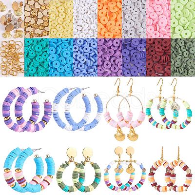 DIY Heishi Beaded Earring Making Kit DIY-SZ0009-48-1