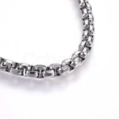 Non-Tarnish 304 Stainless Steel Box Chain Necklaces NJEW-H493-09P-1