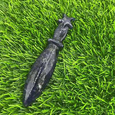 Natural Sodalite Carved Healing Dagger Figurines PW-WG52324-03-1