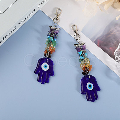 CHGCRAFT 2Pcs Handmade Lampwork Evil Eye Pendant Decoration HJEW-CA0001-68-1