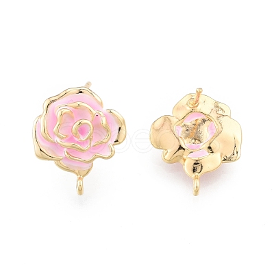 Brass Enamel Stud Earring Findings for Women KK-N216-543-1