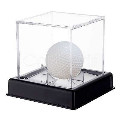 Square Transparent Acrylic Golf Ball Display Case AJEW-WH0323-05A-1