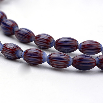 Handmade Chevron Lampwork Beads Strands X-LAMP-S187-01-1