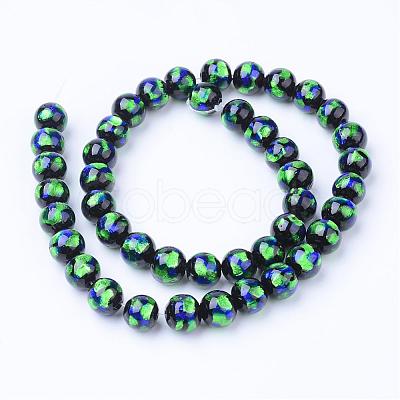 Handmade Silver Foil Glass Beads FOIL-T002-08-1