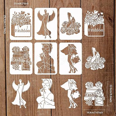 PET Plastic Drawing Painting Stencils Templates Sets DIY-WH0172-837-1