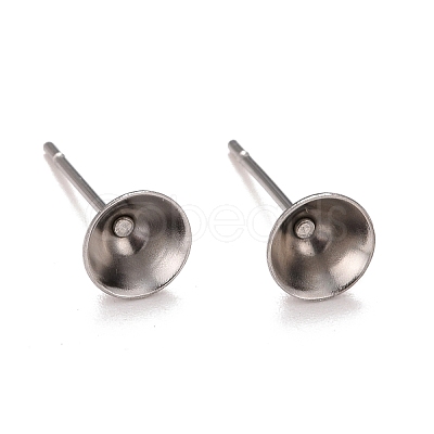 Non-Tarnish 304 Stainless Steel Post Stud Earring Settings STAS-L238-082E-P-1