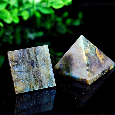 Natural Labradorite Pyramid Figurines PW-WG65243-01-1