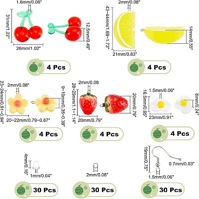 CHGCRAFT DIY Fruit Dangle Earring Making Kits DIY-CA0004-11-1